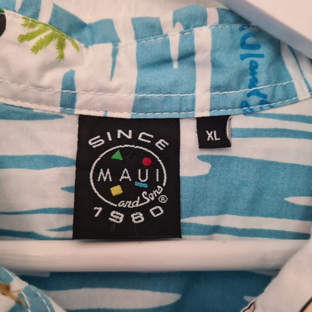 Maui & sons Hawaiian shirt size XL short sleeve beach holiday surf - Picture 7 of 9